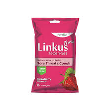 linkus nova lozenges strawberry sugar free (1 pack = 8 lozenges)