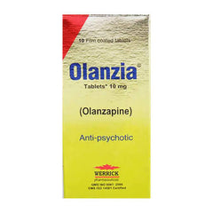 Olanzia Tablets 10mg (1 Box = 1 Strip, 1 Strip = 10 Tablets)