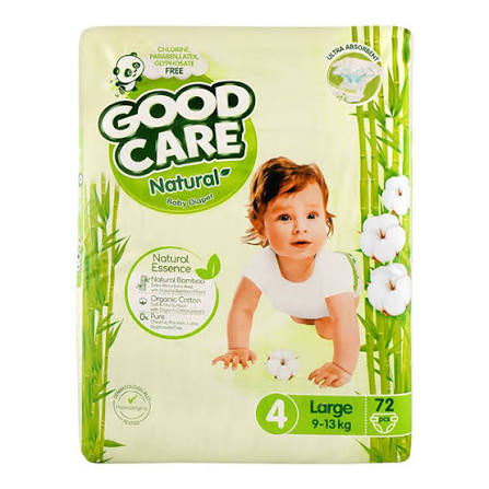 Good Care Natural Baby Diapers Size 4 Large...