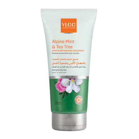 vlcc alpine mint & tea gentle refreshing face wash 150ml