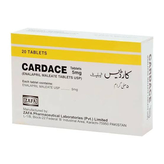 Cardace Tablets 5mg  (1 Box = 20 Tab, 1 Strip = 10 Tablets)