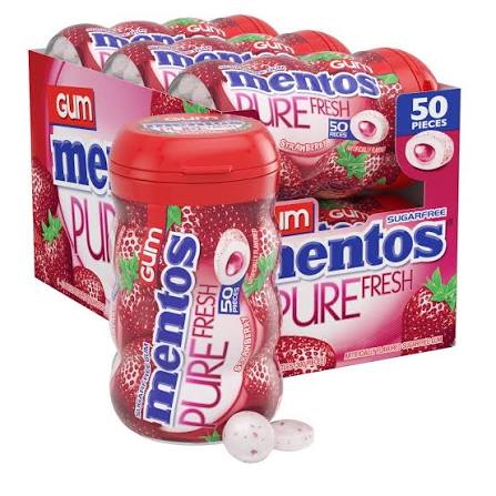 Mentos Gum Full Fresh Strawberry Roll Sugar Free