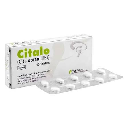 Citalo Tablets 20mg (1 Box = 1 Strip, 1 Strip = 10 Tablets)