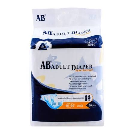 ab adult diapers size large 10pcs