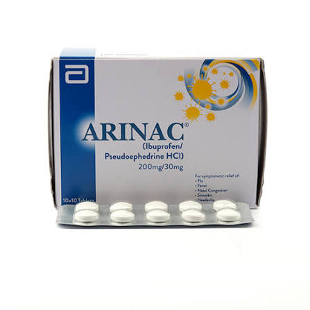 arinac tablets 200mg/30mg (1 strip = 10 tablets)