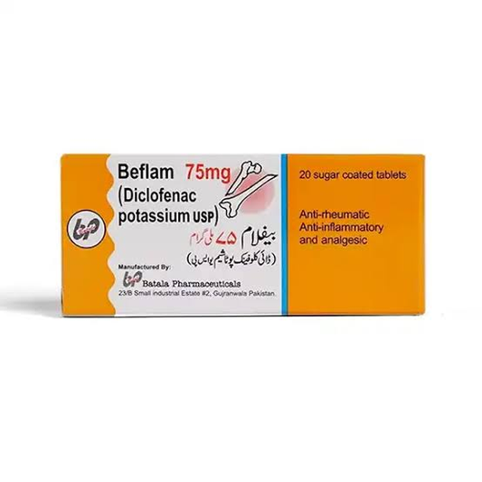 Beflam 75mg Tablet (1 Box =20 Tablets, 1 Strip = 10 Tabs)