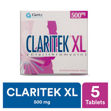 Claritex XL 500mg ( 1 Box = 5 Tablets)