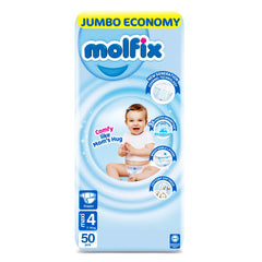Molfix Baby Diapers Jumbo Pack Maxi Size 4 50pcs