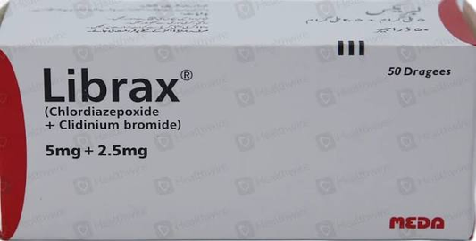 Librax Tablets 5mg+2.5mg (1 Strip = 10 Tablets)