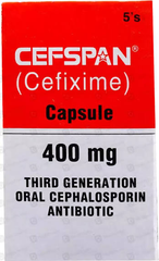 Cefspan Capsules 400mg (1 Bottle = 5 Capsules)