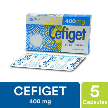 Cefiget Capsules 400mg ( 1 Box = 5 Capsules)