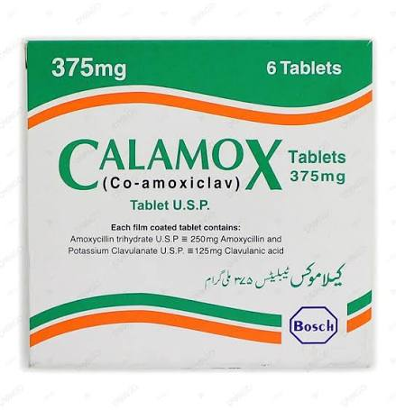Calamox Tablets 375mg ( 1 Box = 1 Strip = 6 Tablet)