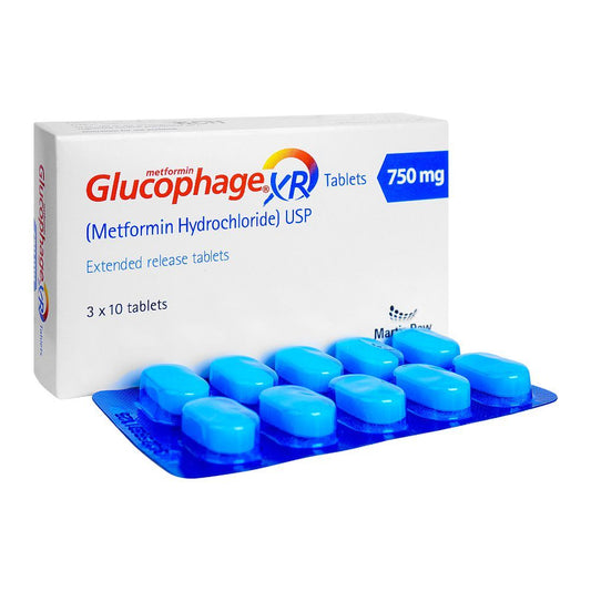 Glucophage Tablets 250mg (1 Strip = 10 Tablets)