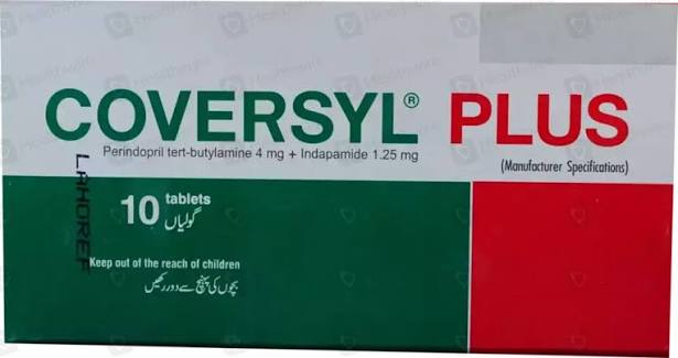 Coversyl Plus Tablets 4/1.25mg ( 1 Box = 1 Strip = 10 Tablets)