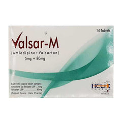 Valsar-M Tablets 5mg+160mg (1 Strip = 7 Tablets)